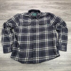 Woolrich Flannel Shirt Mens XL Gray Pockets Heavyweight Hiking Camp Outdoor Gorp
